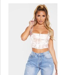 Women’s pink floral corset top